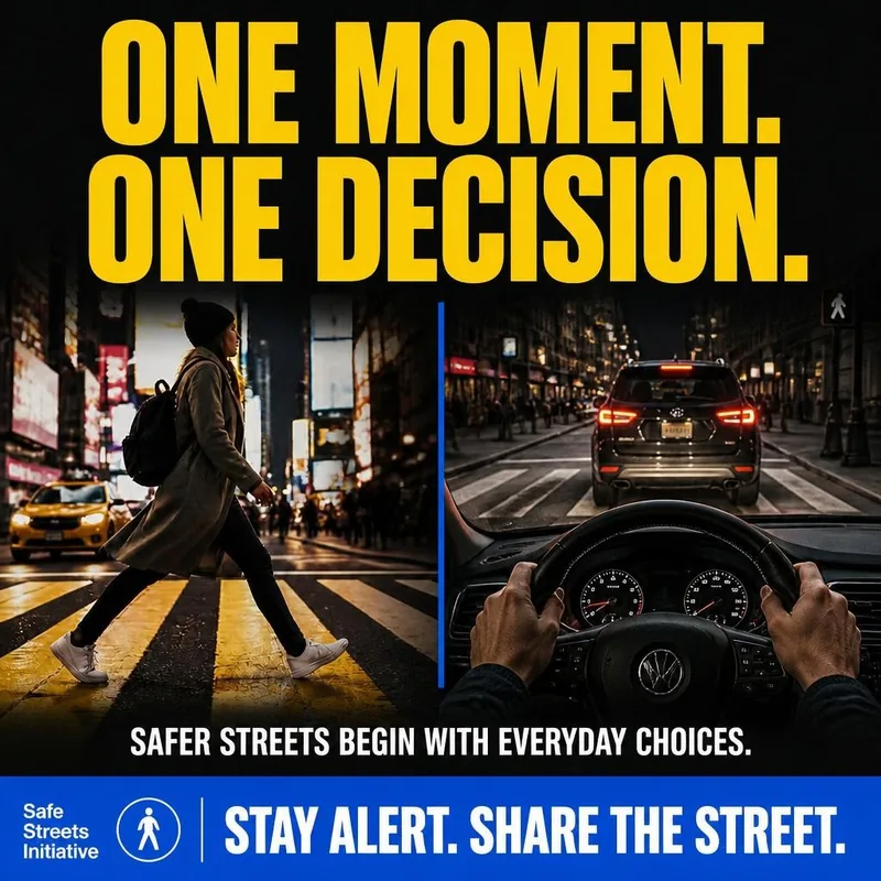 Square social media graphic for “Every Crossing Counts”: “One Moment Can Change Everything.”