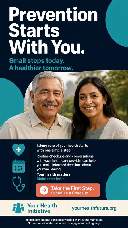 Bus shelter ad mock-up for the “Your Health. Your Future.” public health awareness concept