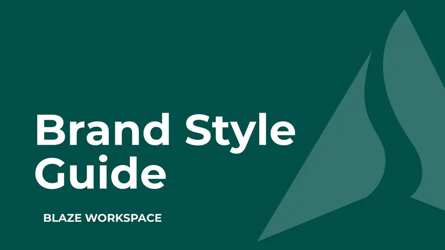 BLAZE Workspace brand guideline: cover