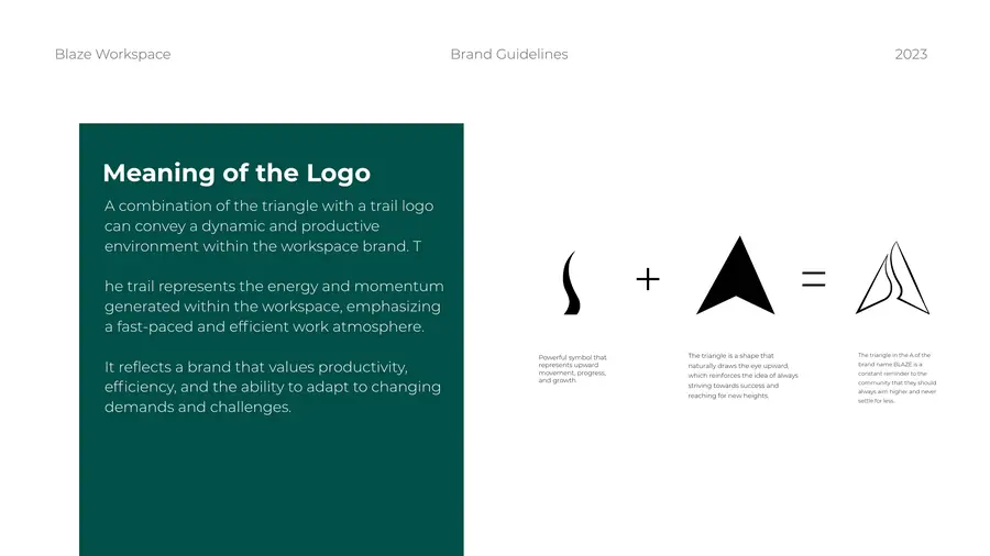 BLAZE Workspace brand guideline: logo concept page