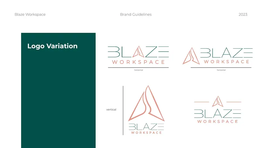 BLAZE Workspace brand guideline: logo variations