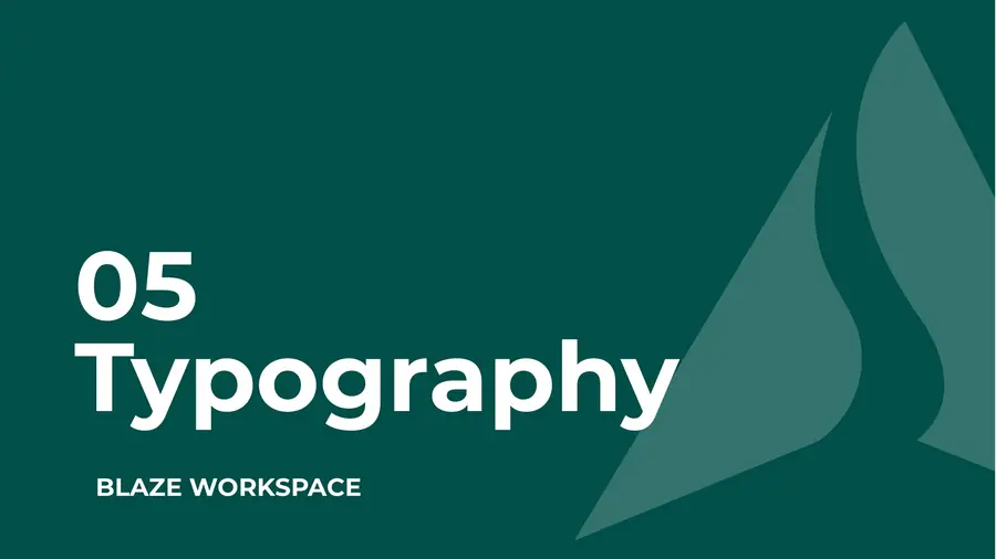 BLAZE Workspace brand guideline: typography