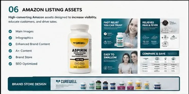 Curewell: Amazon listing assets and brand store
