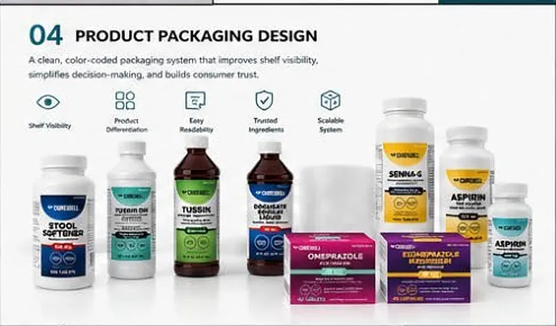 Curewell color-coded OTC packaging system