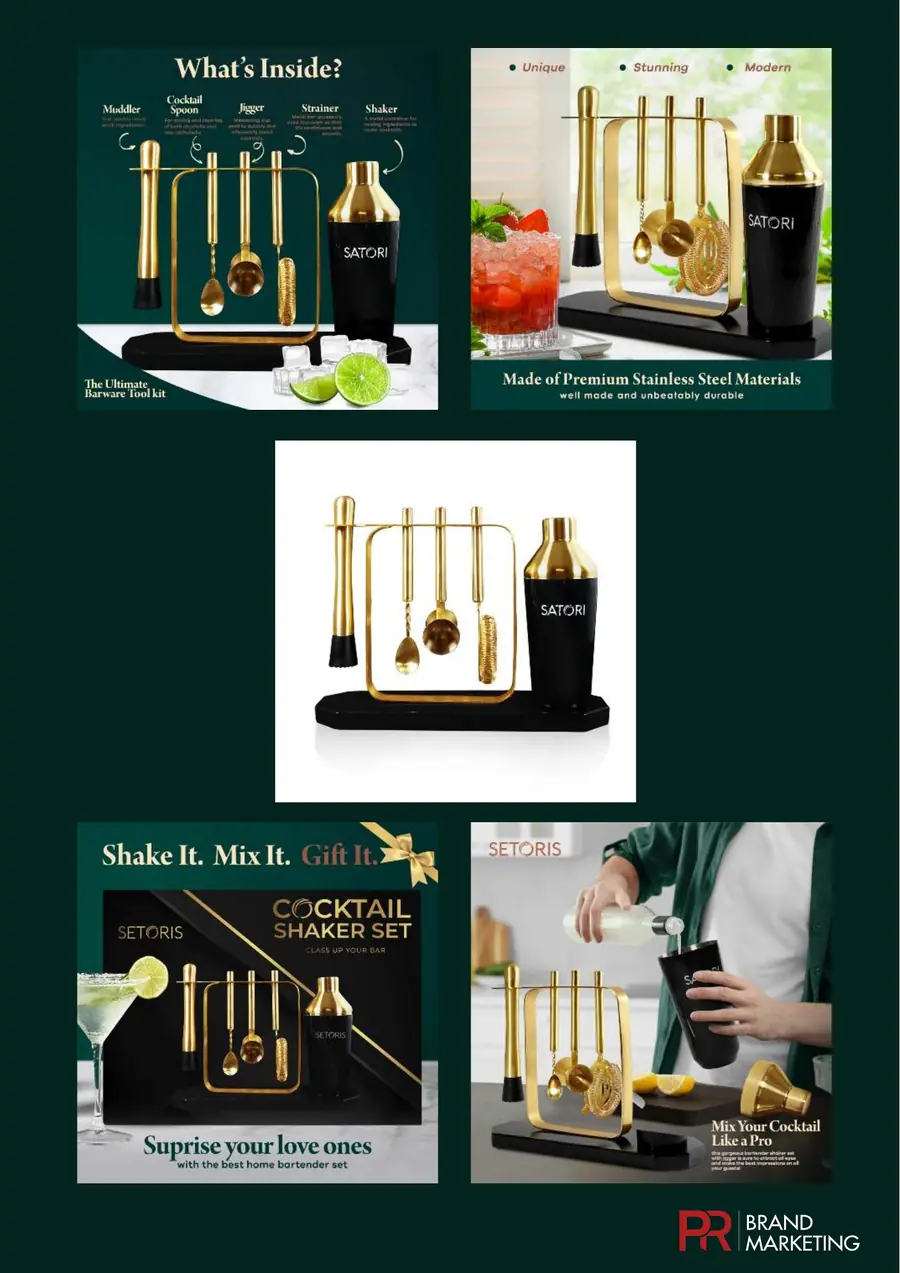 Product image campaign design: cocktail shaker set