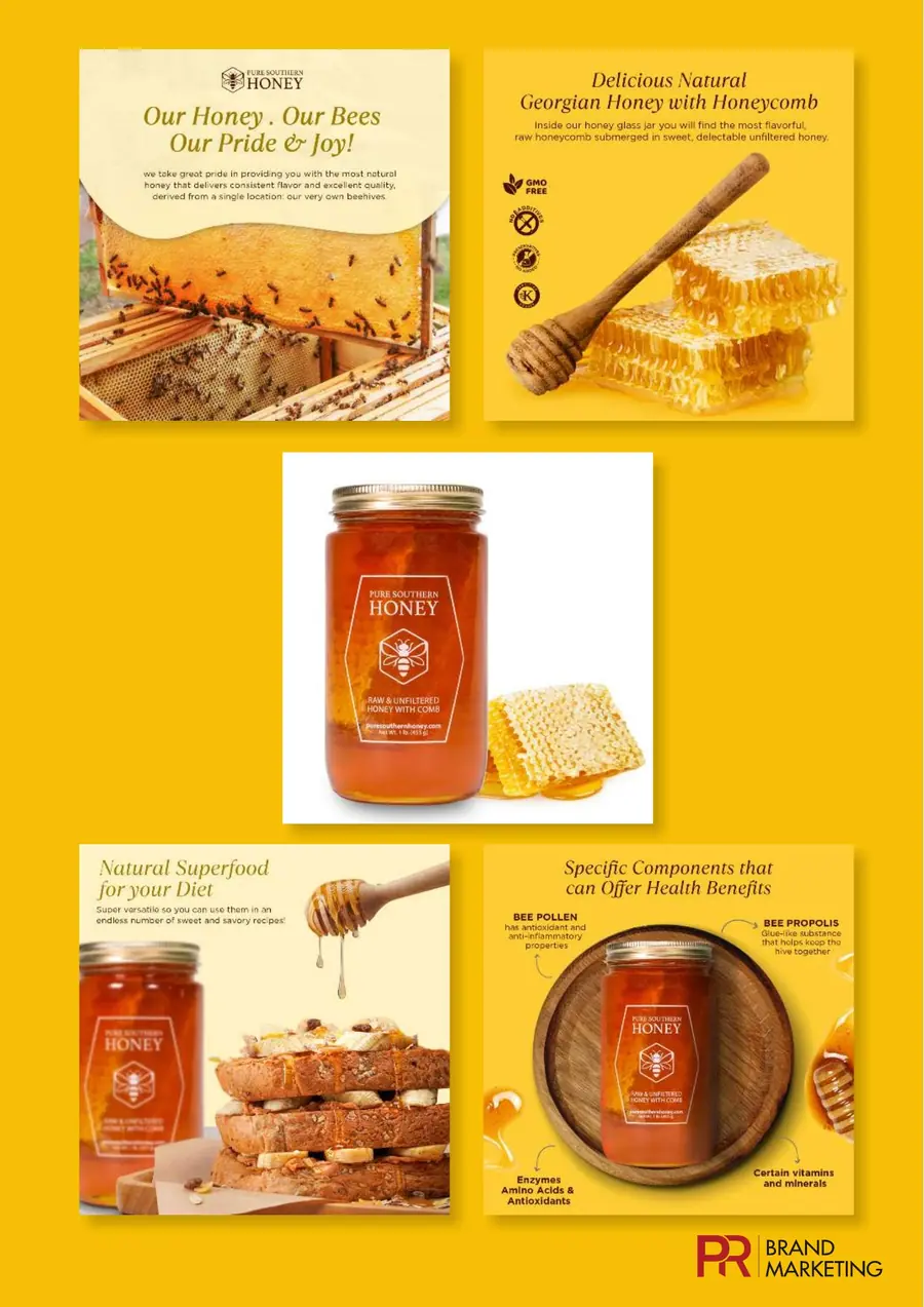 Product image campaign design: natural honey
