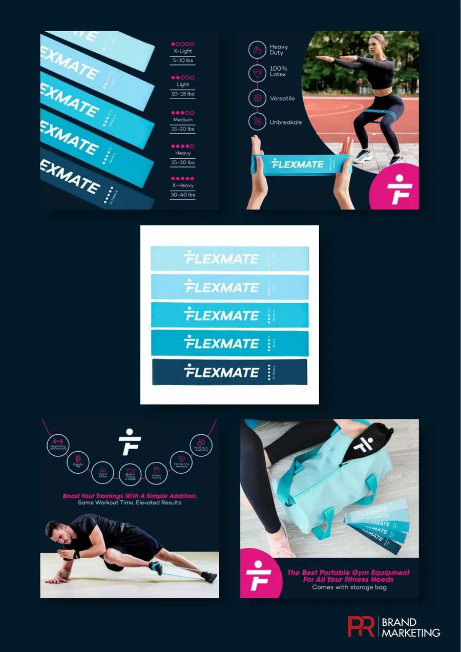 Product image campaign design: Flexmate resistance bands