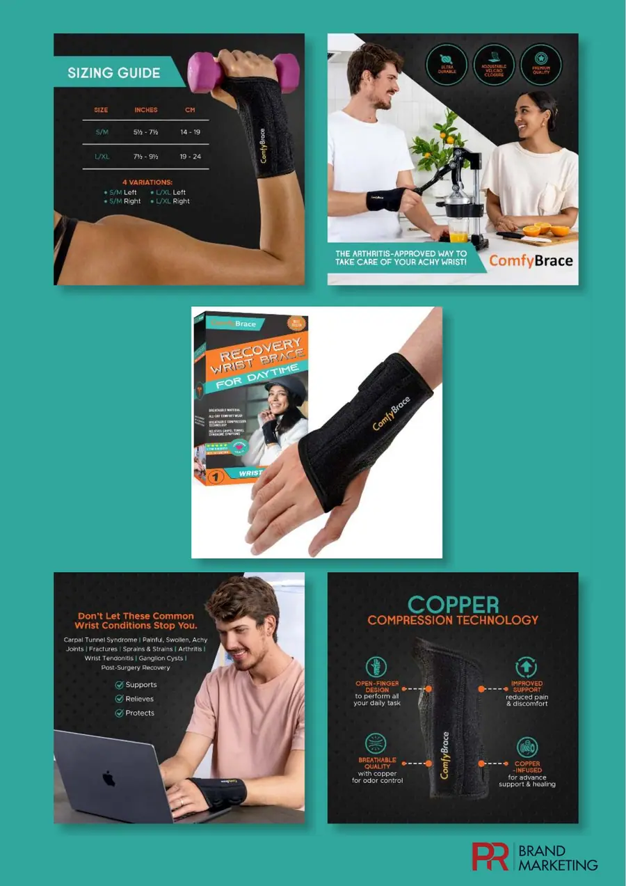 Product image campaign design: copper compression brace
