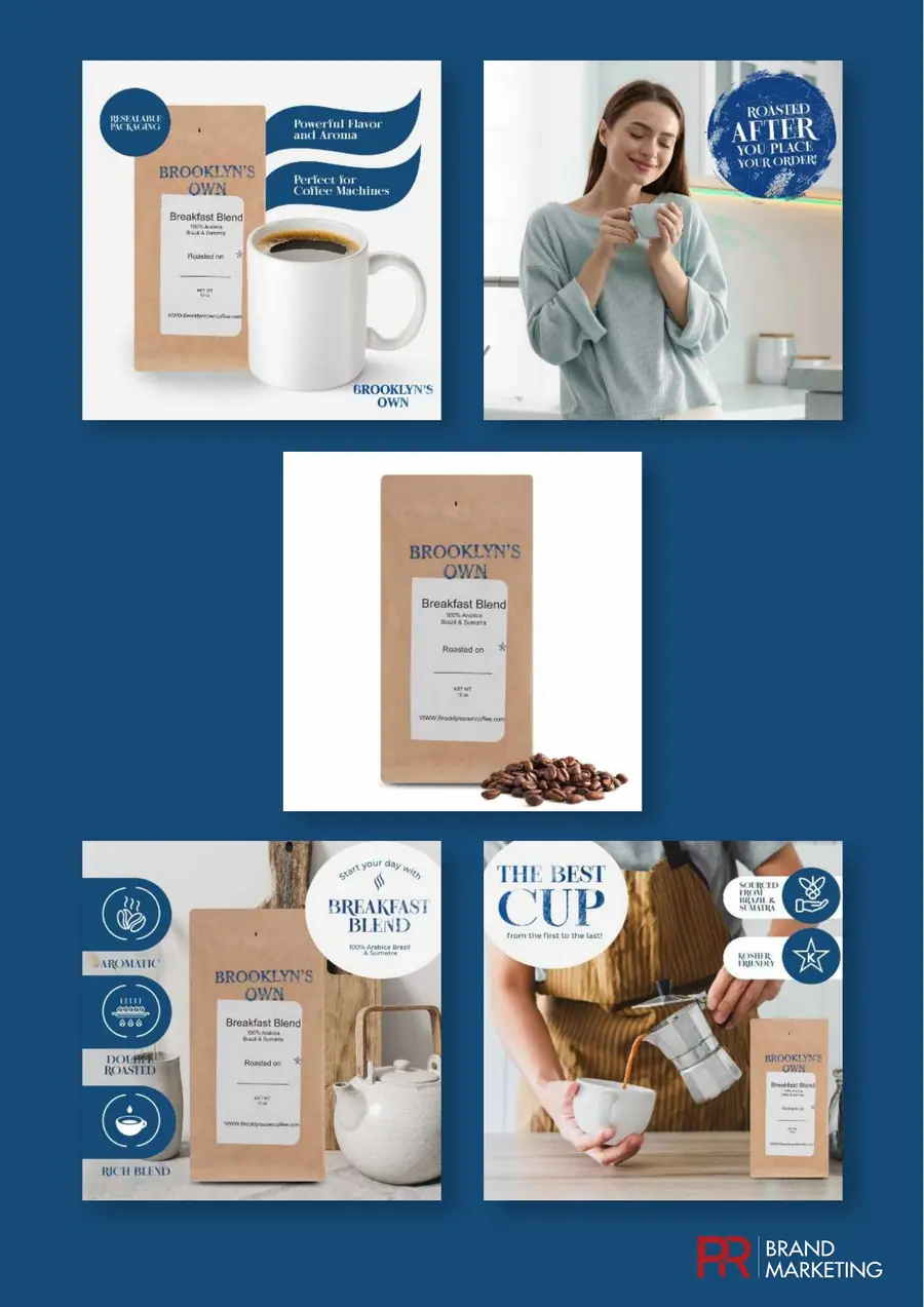 Product image campaign design: coffee mug and coffee