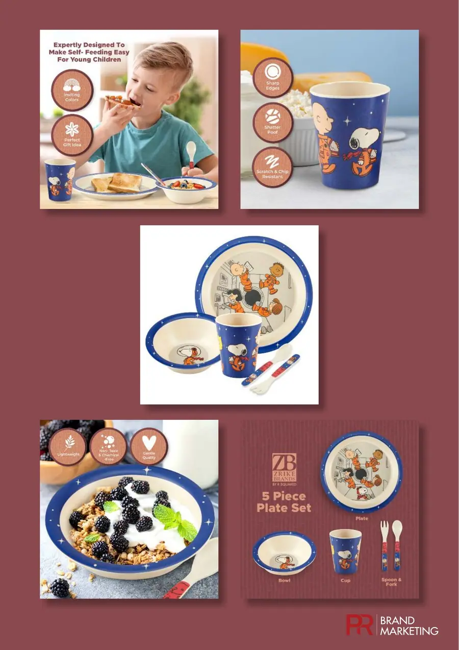 Product image campaign design: kids plate set